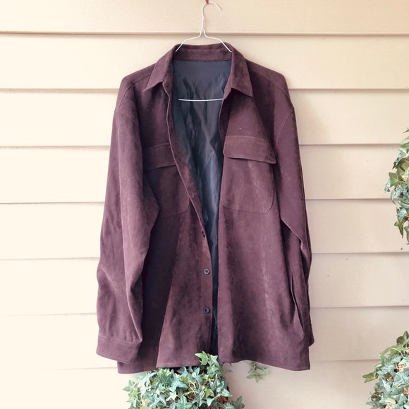 Other - Italian Boutique Faux Lined Suede Shirt
